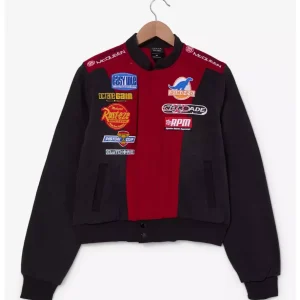 Veste de motard en jean courte pour femme Disney Pixar Cars Flash McQueen