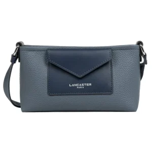 Pochette Lancaster Maya double KBA Bleu Givré