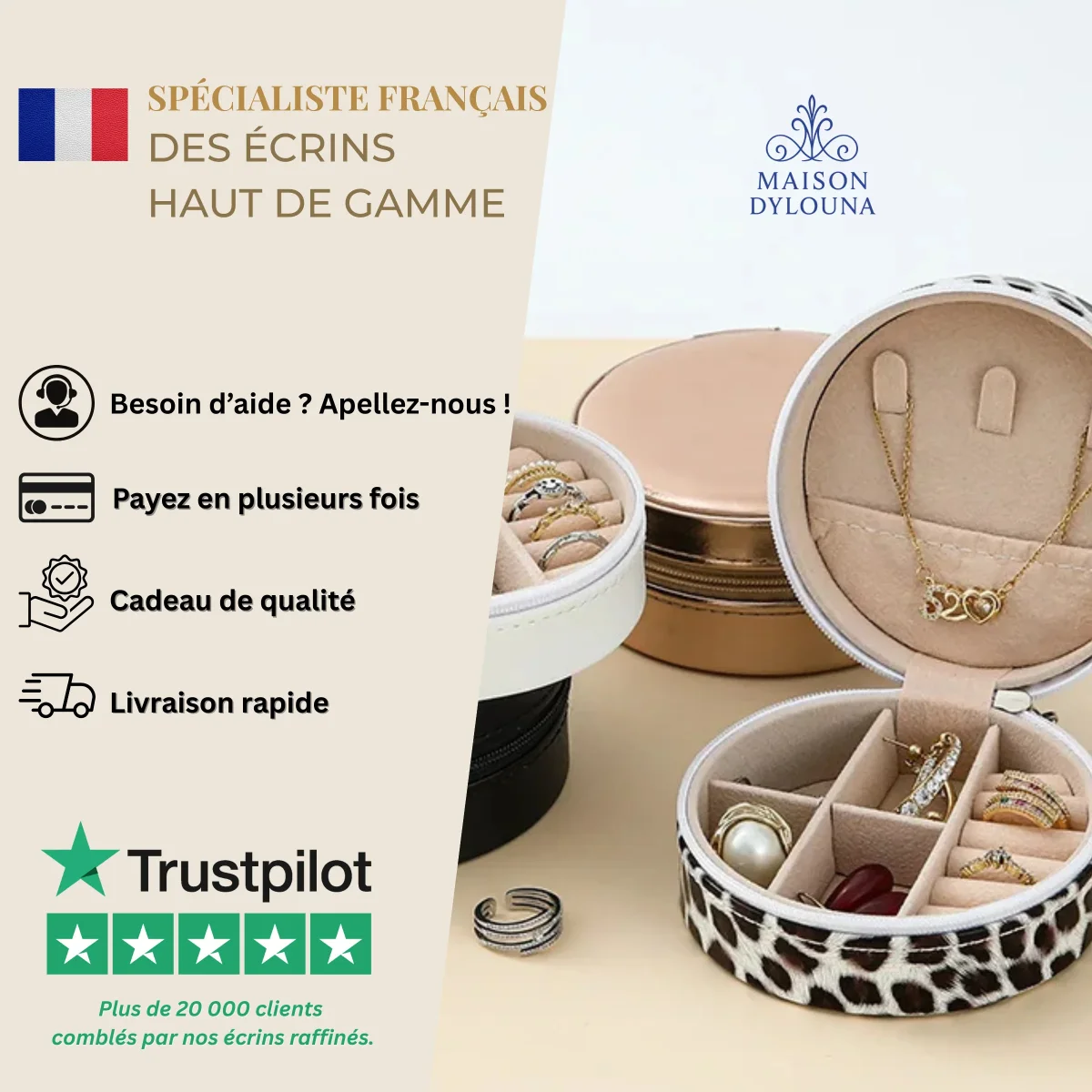 Boîte à bijoux vert émeraude avec tiroir – Image 6