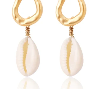 Boucles d'Oreilles Coquillage Porcelaine