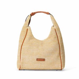 Sac porté épaule en paille Saint Malo Cognac