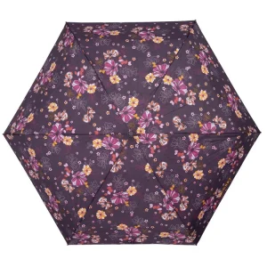 Parapluie Isotoner ultra slim Fleurs aubergine