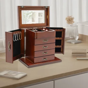 Boîte à bijoux en bois style art déco