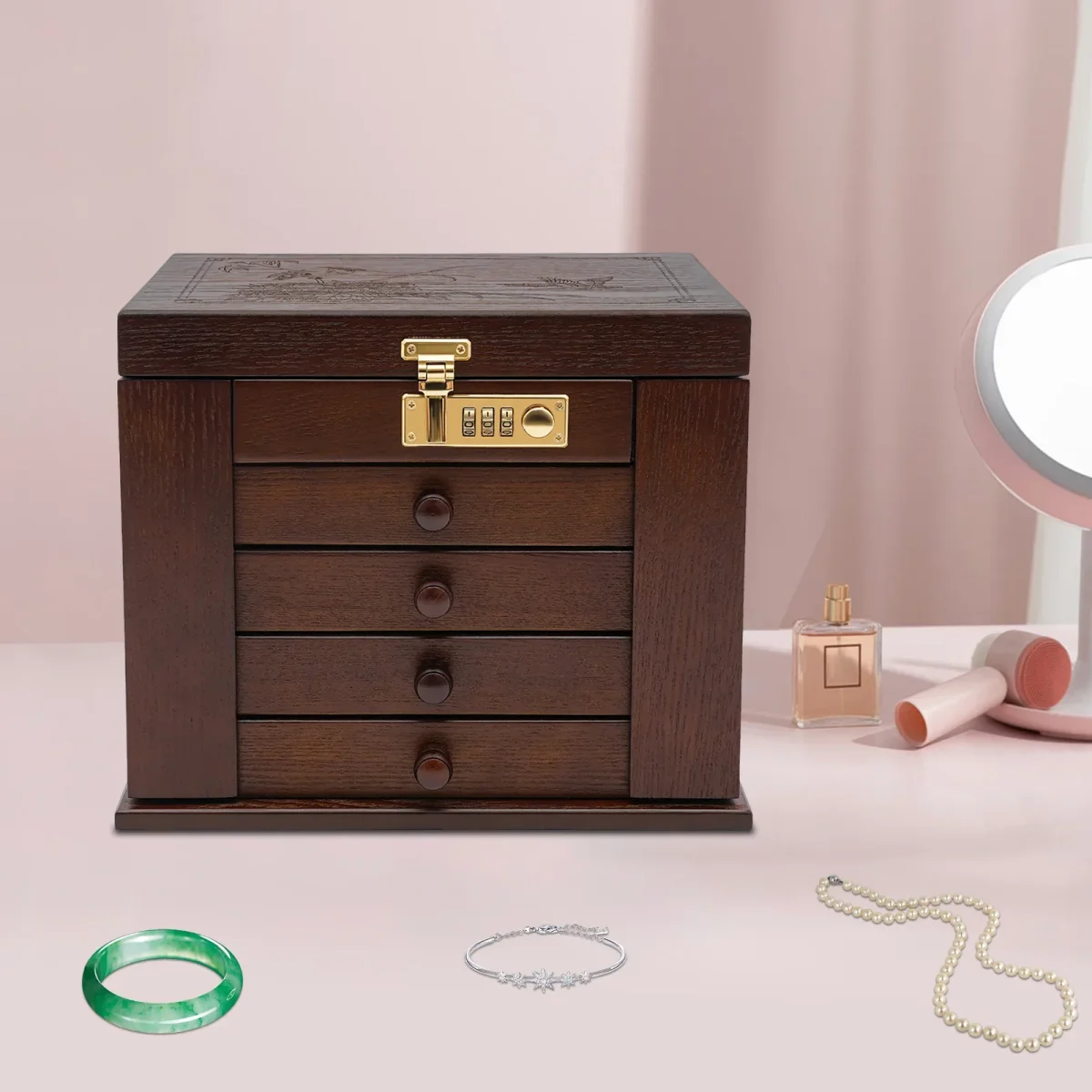 Boîte à bijoux en bois de noyer – Image 9