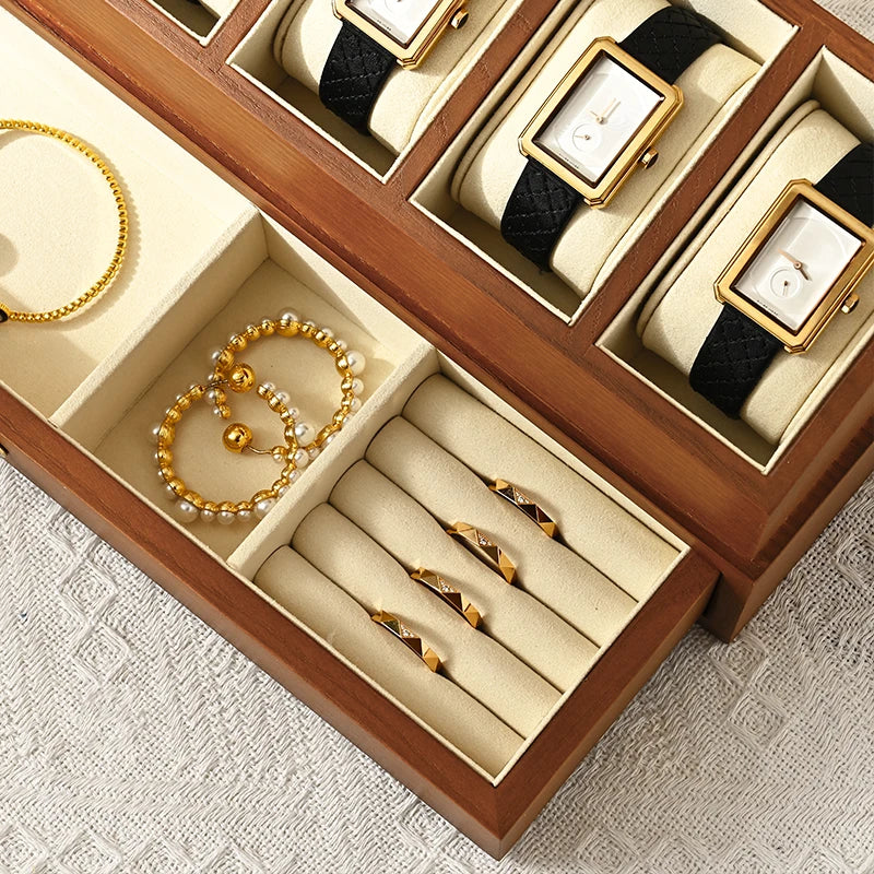 Boîte à montres en bois double étage – Image 7