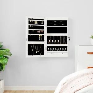 Armoire à bijoux murale avec miroir