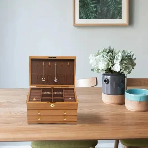 Boîte à bijoux avec rangement raffiné et sécurisé