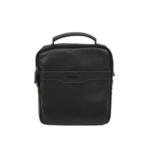 Sacoche porté bandoulière en cuir Homme Katana 69319 noir