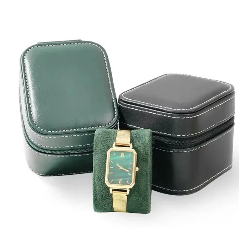 Pochette à montre compact en cuir