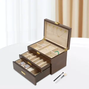 Boîte à bijoux 3 niveaux style japonais – Design raffiné et capacité généreuse