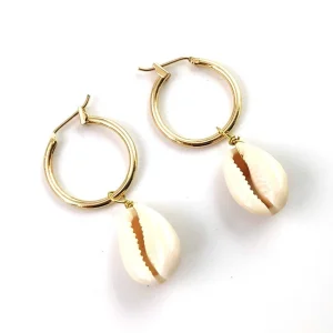 Boucles d'Oreilles Coquillage Créoles Or