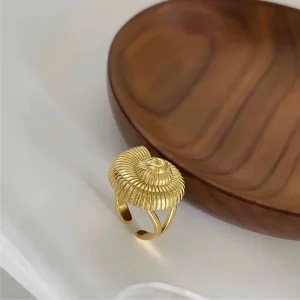 Bague Coquillage Escargot en Acier Inoxydable
