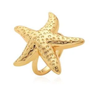 Bague Coquillage Etoile de Mer Dorée