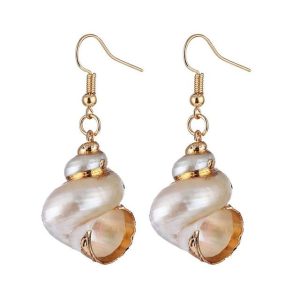 Boucles d'Oreilles Blanches Escargot