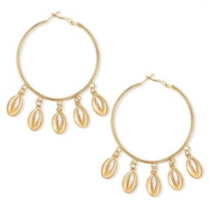Boucles d'Oreilles Coquillage Anneaux Fins