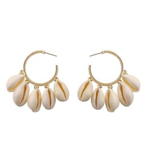 Boucles d'Oreilles Coquillage Blanc