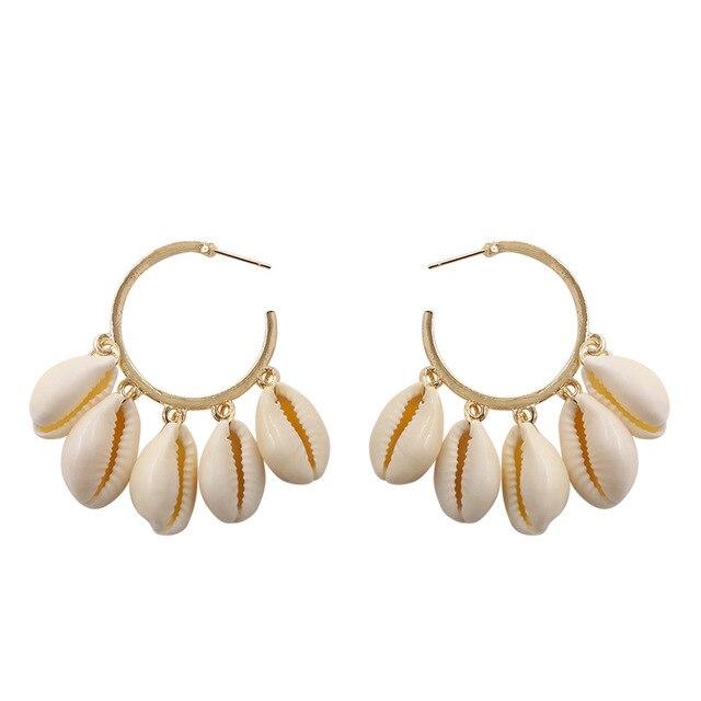 Boucles d'Oreilles Coquillage Blanc