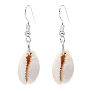 Boucles d'Oreilles Coquillage Cauri