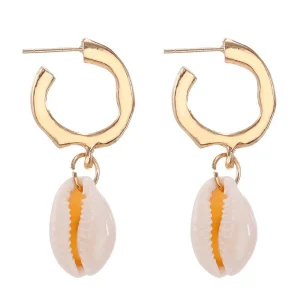 Boucles d'Oreilles Coquillage Dorées