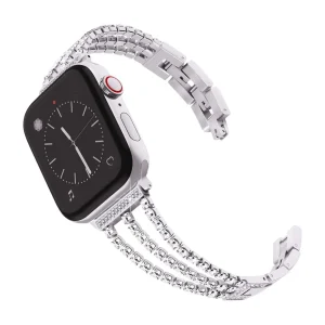 Bracelet Apple Watch, cristaux scintillants, design raffiné et fermoir pratique, soirée, modèle Kendja