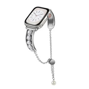 Bracelet aux perles apparentes, ajustable, pour Apple Watch, modèle Jiria