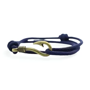 Bracelet cordon coulissant, hameçon, pour homme, modèle Guillaume