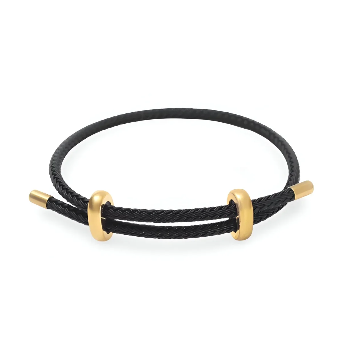 Bracelet cordon en acier inoxydable, à l'allure authentique, modèle Hitam – Image 2