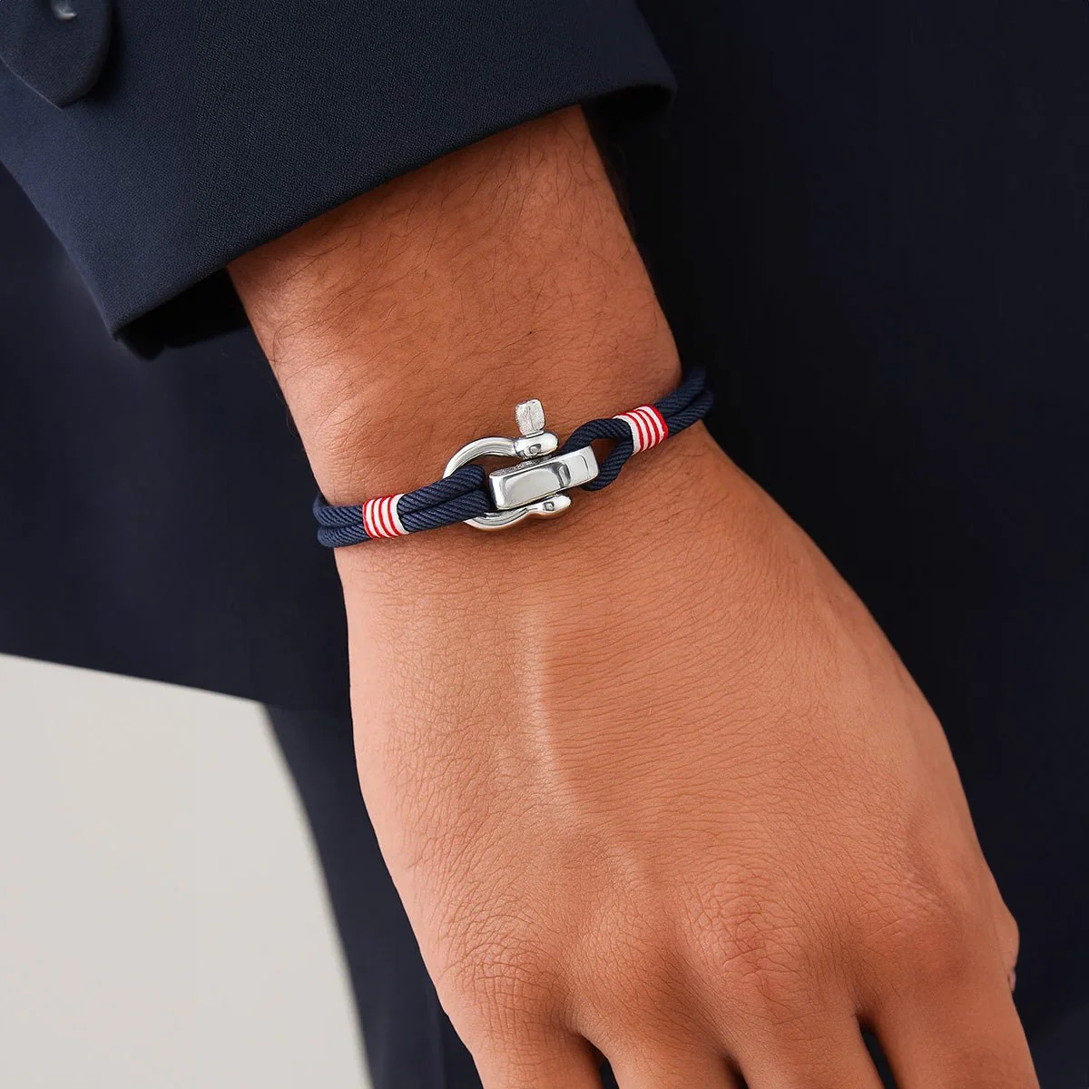 Bracelet cordon personnalisable, manille en acier inoxydable, modèle Kenny – Image 4