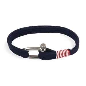 Bracelet cordon pour homme, mousqueton argenté, modèle Mano