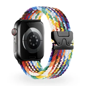 Bracelet Apple Watch, en nylon à motif, mixte, boucle tactique, modèle Nélo