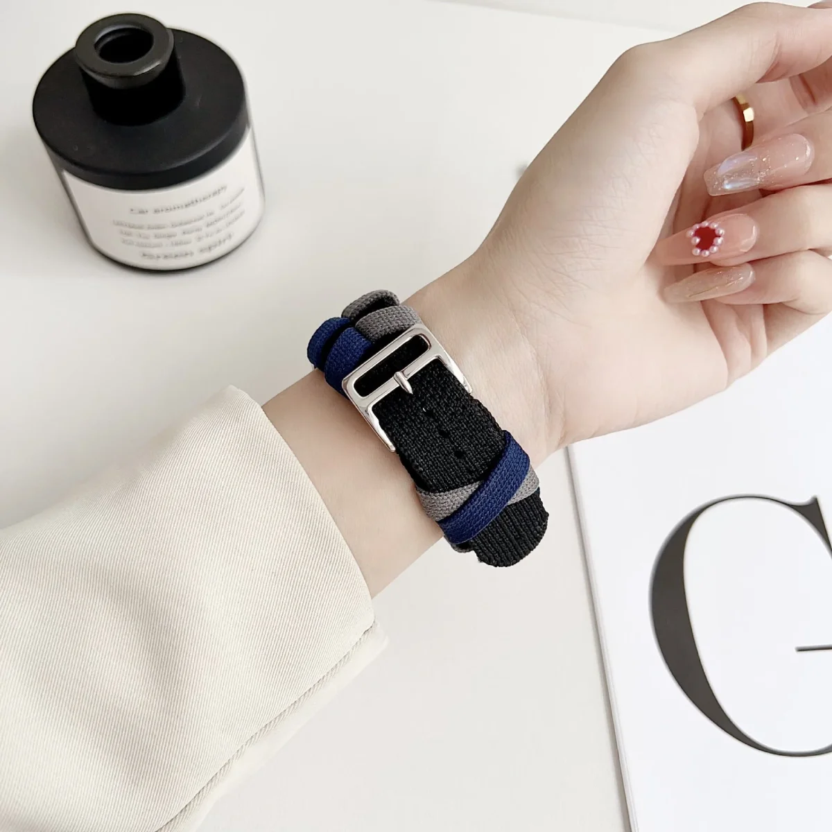 Bracelet Apple Watch, en nylon, mixte, modèle Nari – Image 5