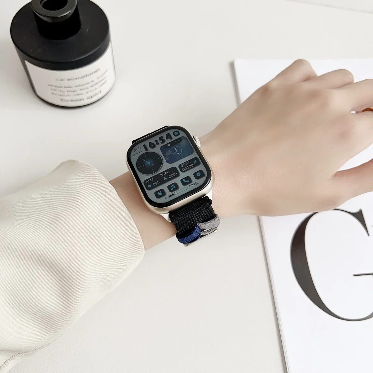 Bracelet Apple Watch, en nylon, mixte, modèle Nari – Image 3