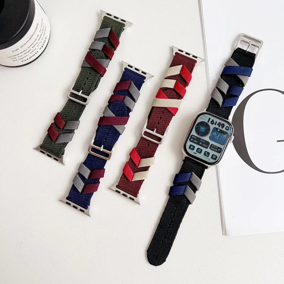 Bracelet Apple Watch, en nylon, mixte, modèle Nari – Image 6