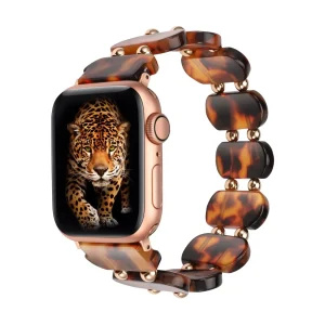 Bracelet Apple Watch, en résine, pour femme, style sauvage, modèle Lokou