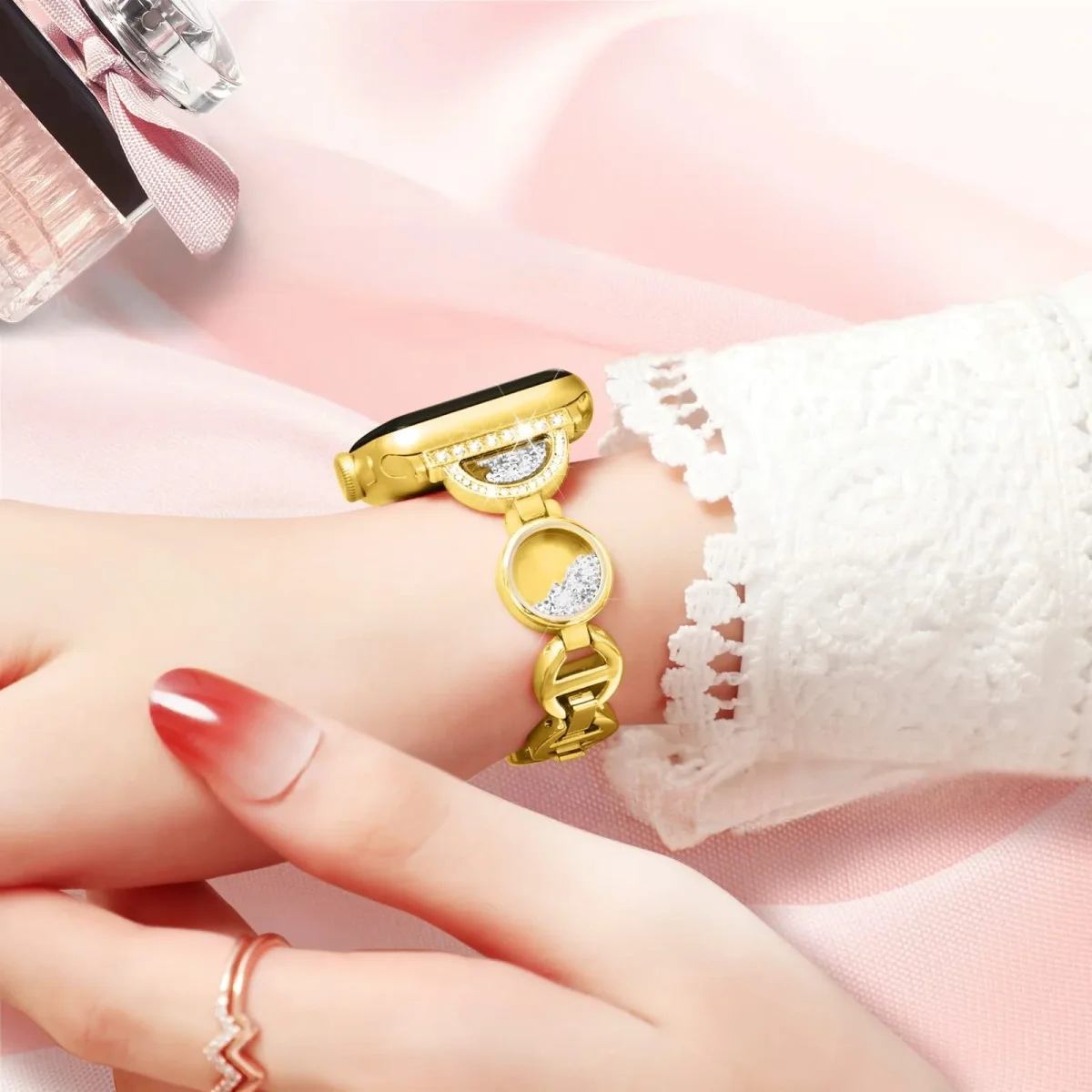 Bracelet Apple Watch, incrusté de sable, pour femme, modèle Pilar – Image 5