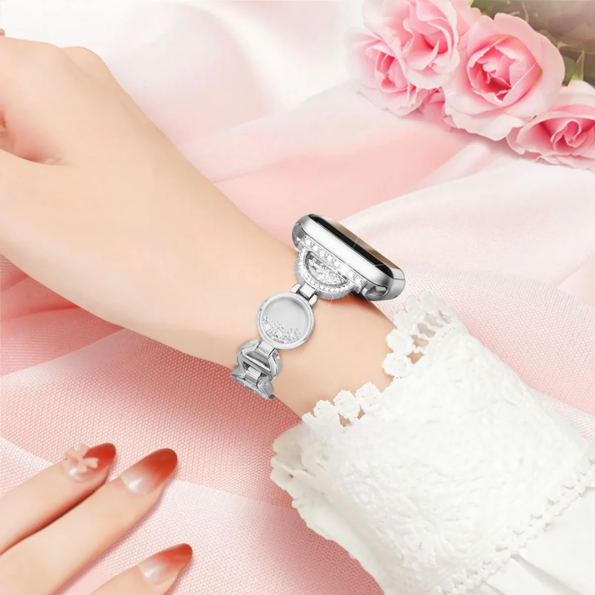 Bracelet Apple Watch, incrusté de sable, pour femme, modèle Pilar – Image 4