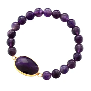 Bracelet en améthyste pour femme, modèle Penelope