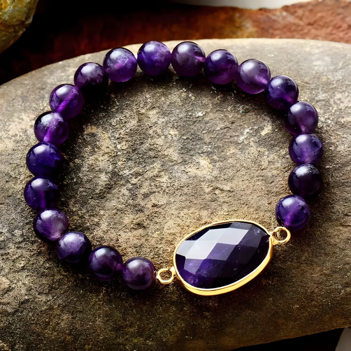 Bracelet en améthyste pour femme, modèle Penelope – Image 4