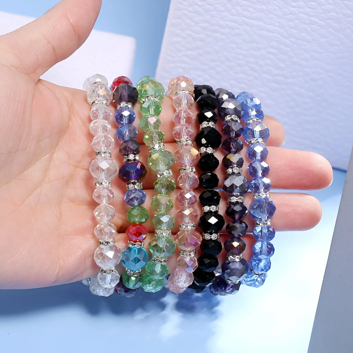 Bracelet en cristal, aux couleurs vives, pour femme, modèle Ange – Image 8