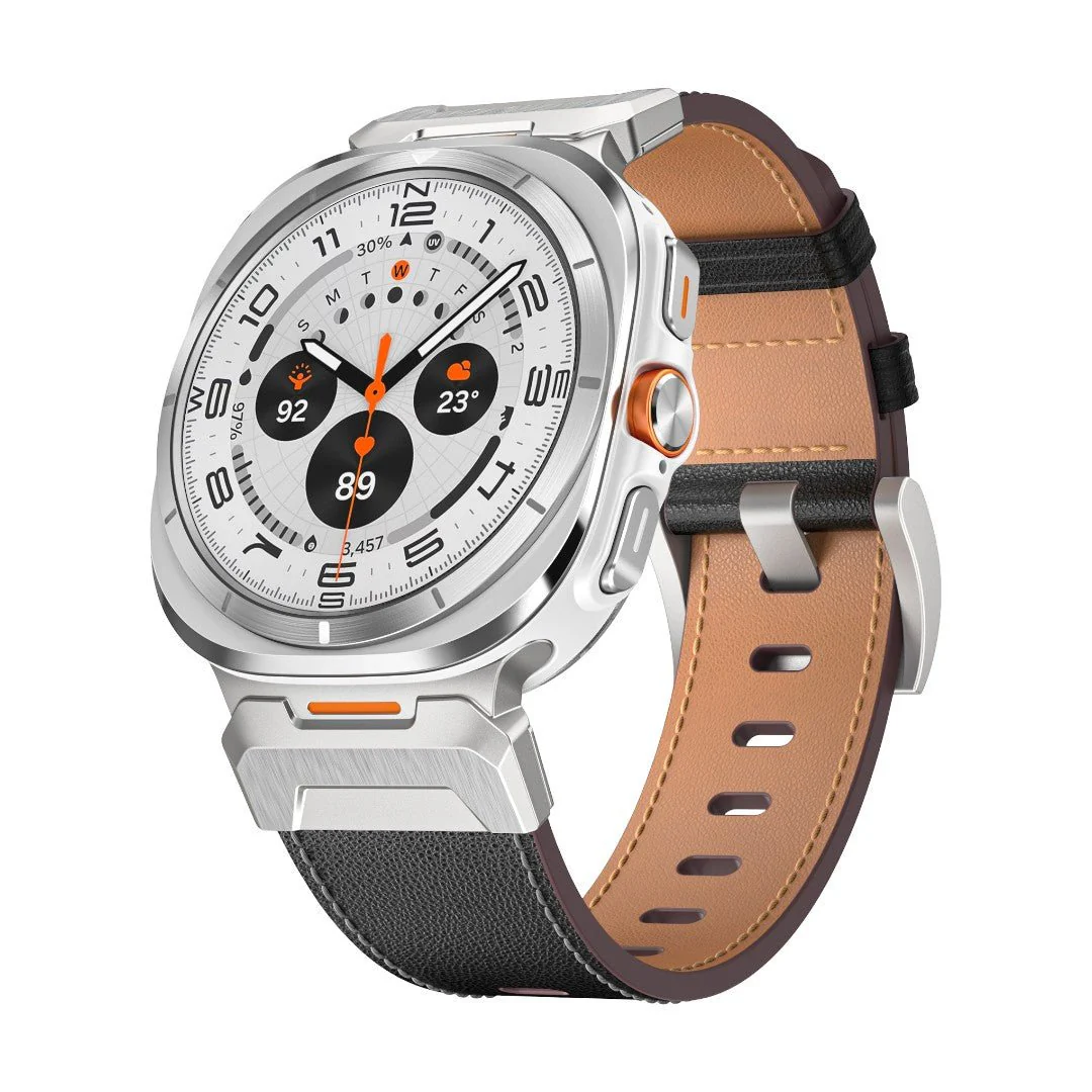 Bracelet en cuir pour Galaxy Watch 8 et Ultra, boucle ardillon, style sportif et élégant, modèle Trazy – Image 9