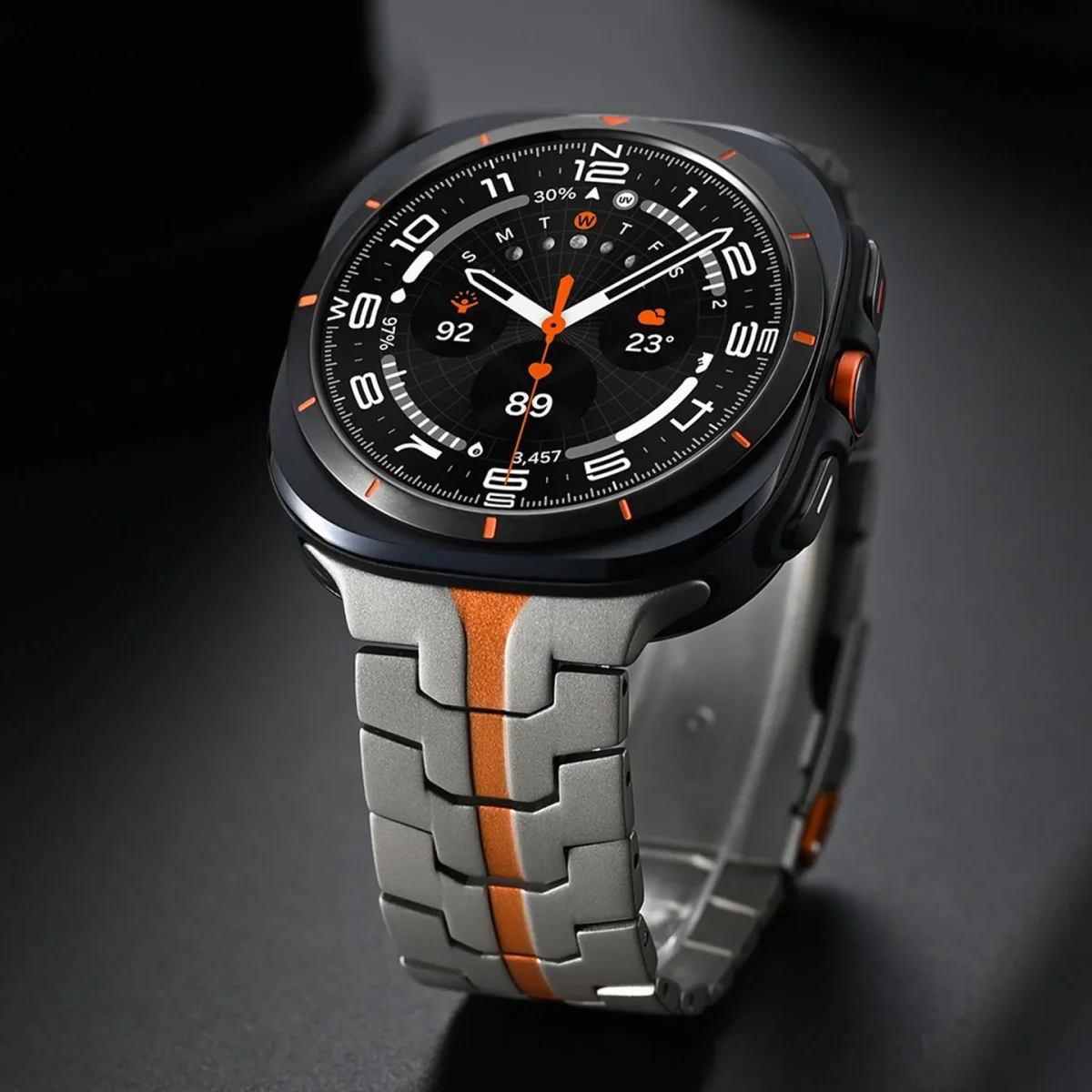 Bracelet en métal renforcé haute technologie, pour montre connectée, fermoir papillon, pour Samsung Galaxy Watch Ultra, modèle Despo – Image 5