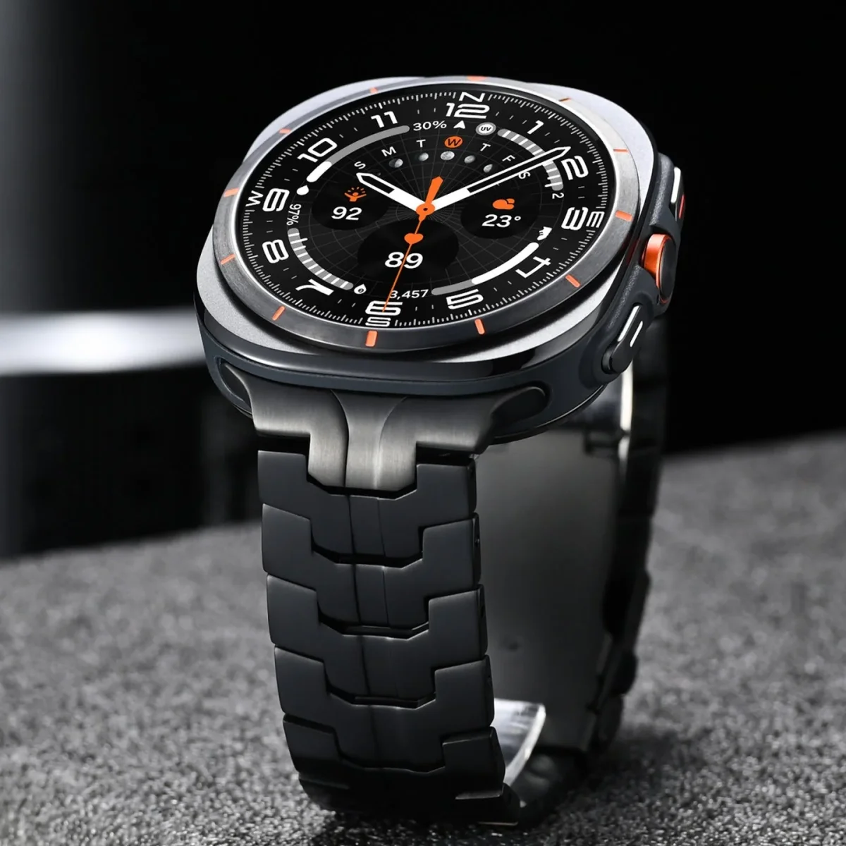 Bracelet en métal renforcé haute technologie, pour montre connectée, fermoir papillon, pour Samsung Galaxy Watch Ultra, modèle Despo – Image 7