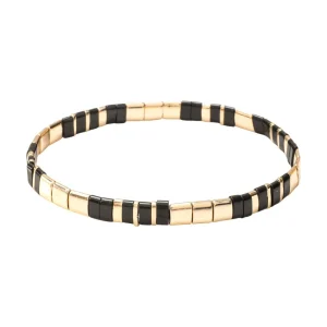 Bracelet en perles du Japon, raffiné multicolore et doré, bracelet souple à enfiler, effet lumineux garanti, modèle Wakana