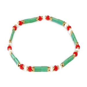 Bracelet en perles du Japon, style noël, pour femme, modèle Santana