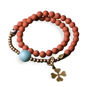 Bracelet en pierre naturelles d'agate rouge, pour femme, modèle Mara