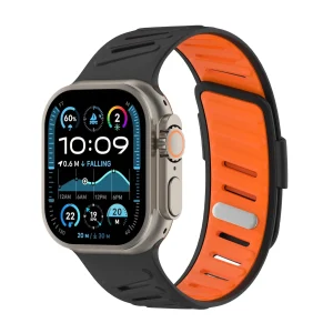 Bracelet en silicone géométrique, fermoir simple, pour Apple Watch, ajustable, modèle Torka