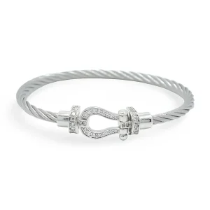 Bracelet fer à cheval, cordon en titane, pour femme, modèle Annabelle