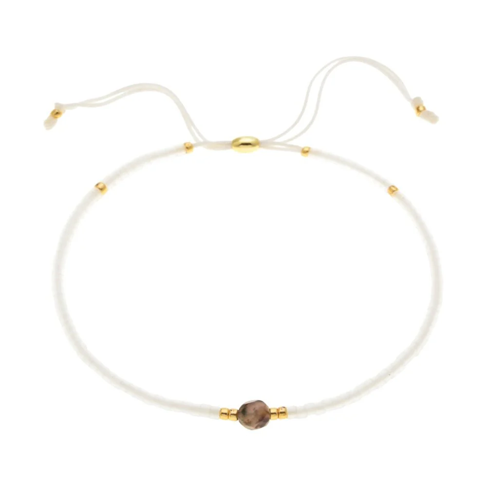 Bracelet fin en perles du Japon Miyuki, perle centrale, pour femme, modèle Kohana – Image 8