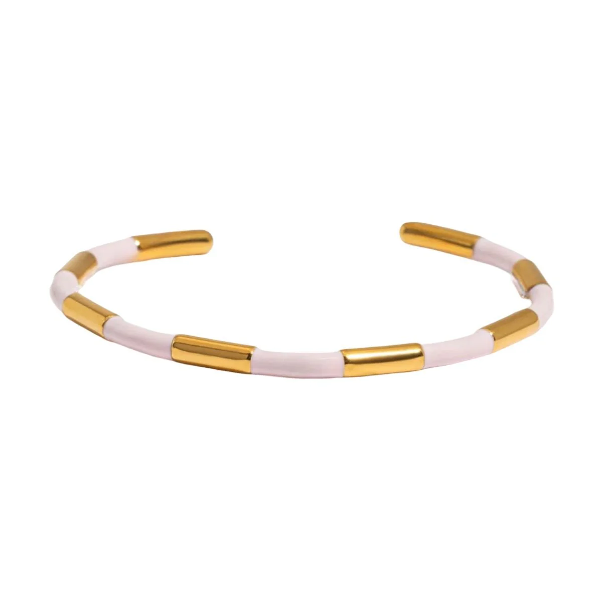 Bracelet jonc, bi-colore alterné, en acier inoxydable, pour femme, modèle Oceara – Image 7