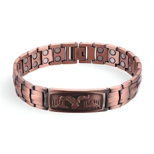 Bracelet magnétique aigle, en cuivre, pour homme, modèle Ulf